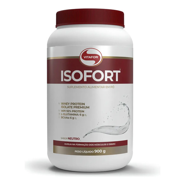 Whey Protein Isolado Isofort Neutro Pote 900g Vitafor Whey Protein Isolado Isofort Neutro Pote 900g Vitafor