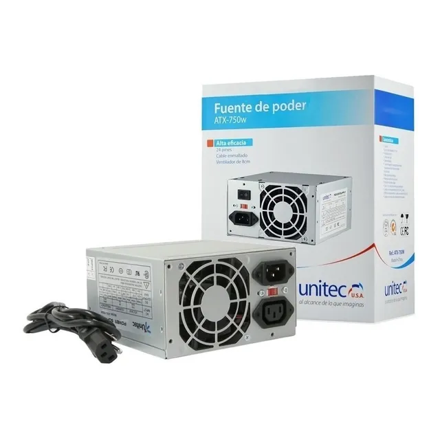Fuente De Poder Atx 750w Unitec 24 Pines Pc