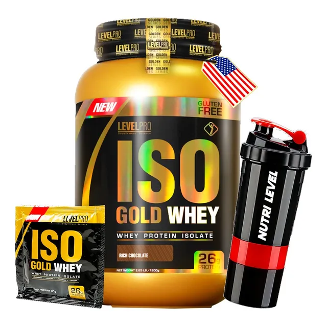Iso Gold Whey 1.1 Kg / Level Pro Sabor Vainilla / Chocolate / Fresa