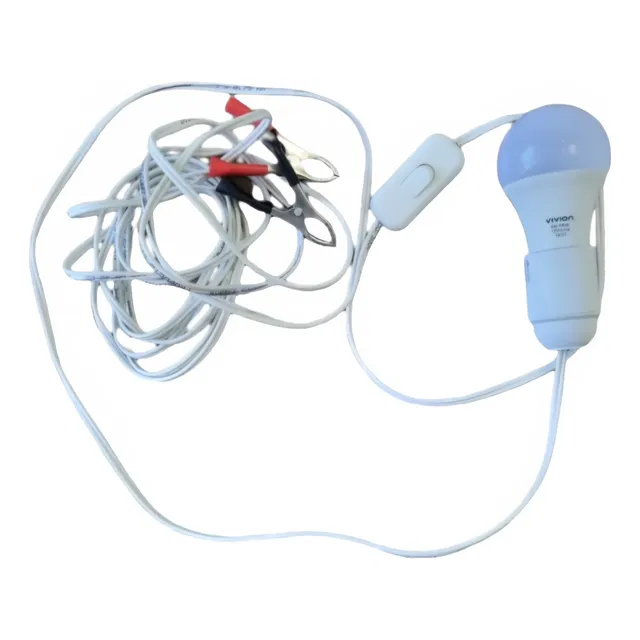 Lampara Para Camping 12 Volt Con Pinzas 5 Metros De Cable