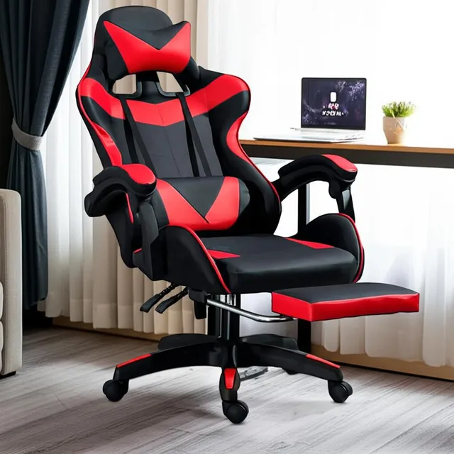 Silla de escritorio Titano TT-SGCRP gamer ergonómica negra y roja con tapizado de pvc