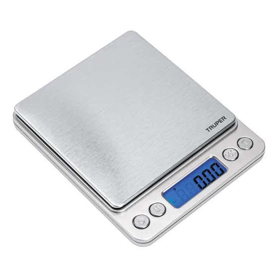 Báscula Digital de Precisión Truper BASE-05B 102316 Capacidad máxima 500g Color Plateado