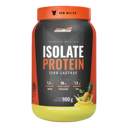 Whey Isolado New Millen Isolate Protein Pó 900g Pote Sabor Abacaxi Com Hortelã