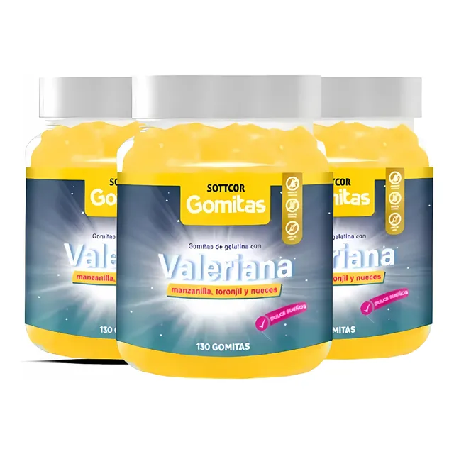 Pack 3 Valeriana Para Dormir Relajacion 130 Gomitas