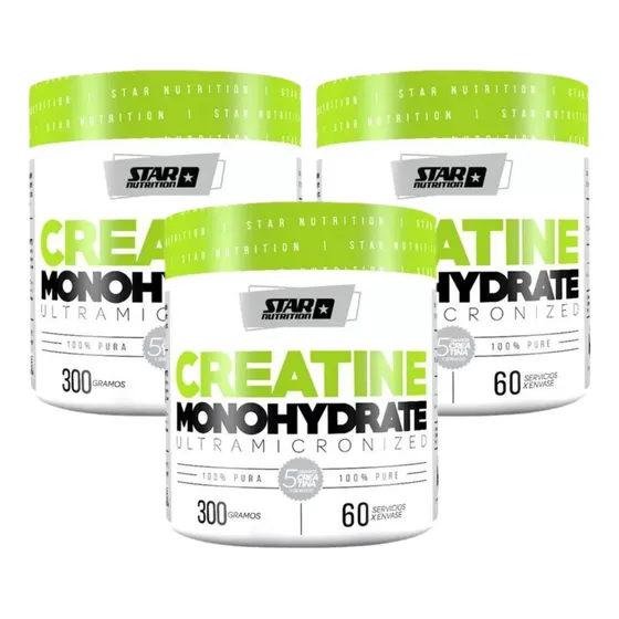  Star Nutrition Creatina Monohydrate Polvo 300g Pack X3