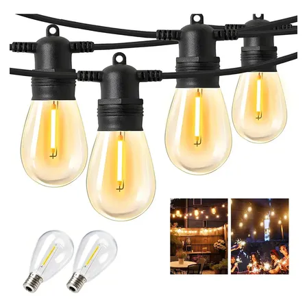 S14 Inquebrável Varal Luz Corda Festao 30 Metros Decorativas Branco Quente 110