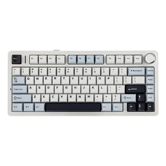 Teclado Mecânico Aula F75 Branco Sem Fio com RGB Switch Leobog Hotswap Idioma Inglês US