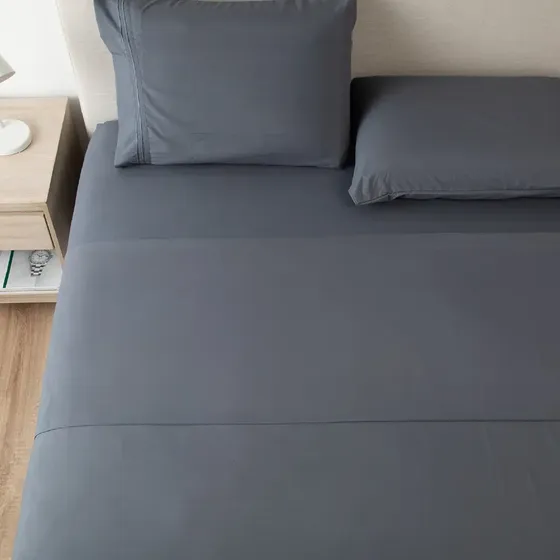 Sabana 1800 Hotel Ultra Suave + Funda Bordada - 2 Plazas - Gris Oscuro | Cuotas sin interés