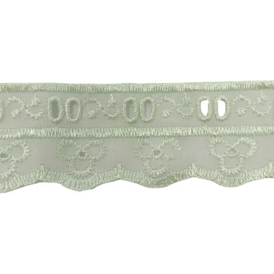 Bordado Inglês Decoração Lese Moda 4cm C/ 13,7 Metros - 4322