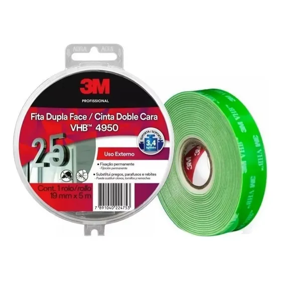 Cinta Doble Faz 3m Transparente 19 Mm X 5mts Electroimporta