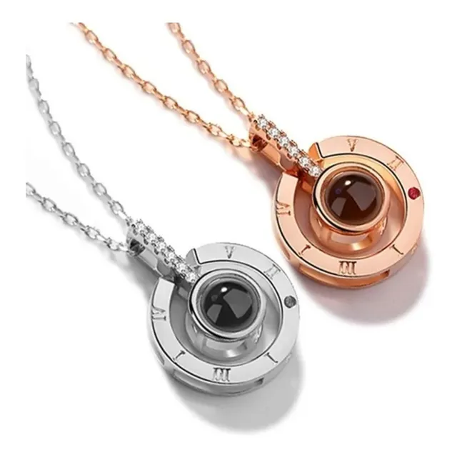 Collar Te Amo 100 Idiomas + Cajita De Regalo Cadena Colgante