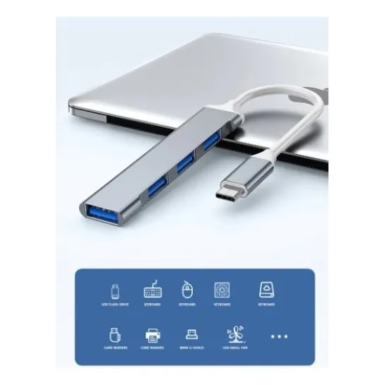 Adaptador de hub tipo C de 4 portas