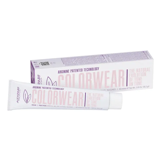 Tinta Alfaparf Colorwear Marrón glacés tono 7.32 rubio medio dorado irisado para cabello x 60mL