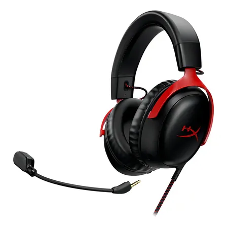 Headset Gamer HyperX Cloud III Preto e Vermelho com Microfone e Som Surround 7.1 para PC, PS5 e Xbox