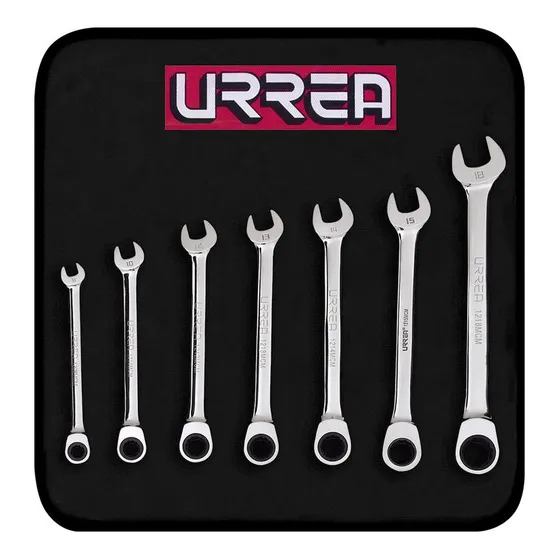 Urrea (u1200mcm) Juego De 7 Llaves Mm. De Matraca Mixto 8-18