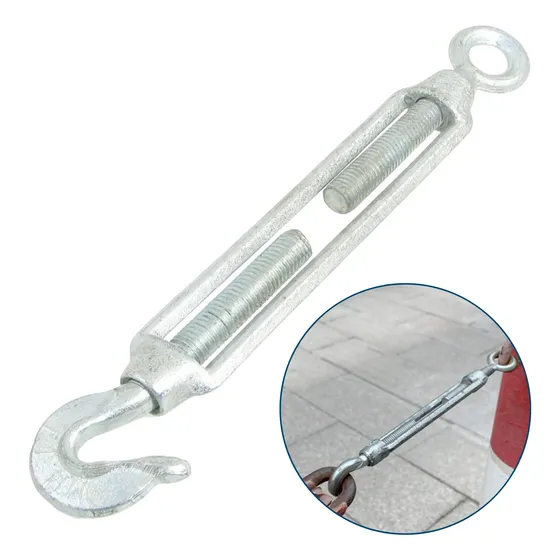Tensor Ojo Gancho Galvanizado Piola Acero 1/4 M6 12 Unidades