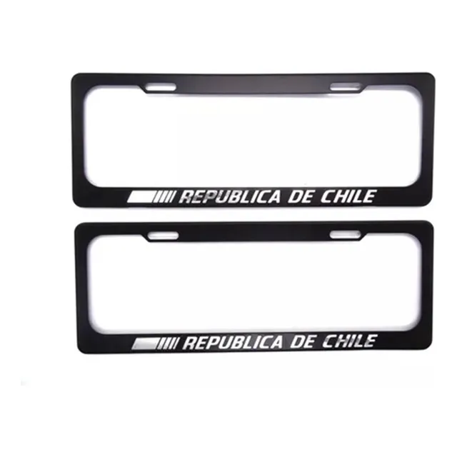 2pc Marco De Matrícula Soportes De Cubierta Negros De Coche