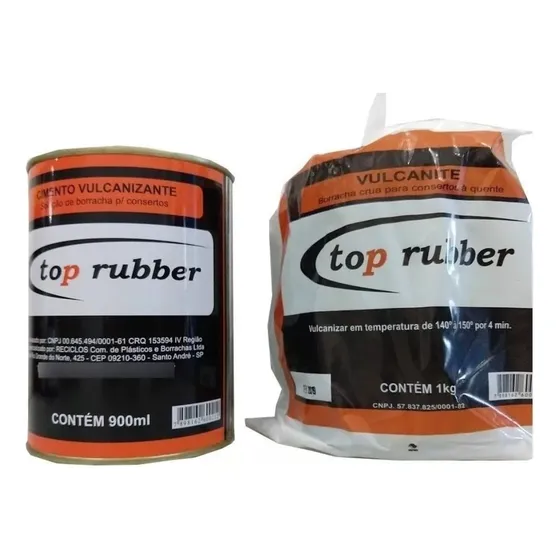 Kit 1 Vulcanite Remendo Quente 1kg+1 Cola Preta Top Rubber