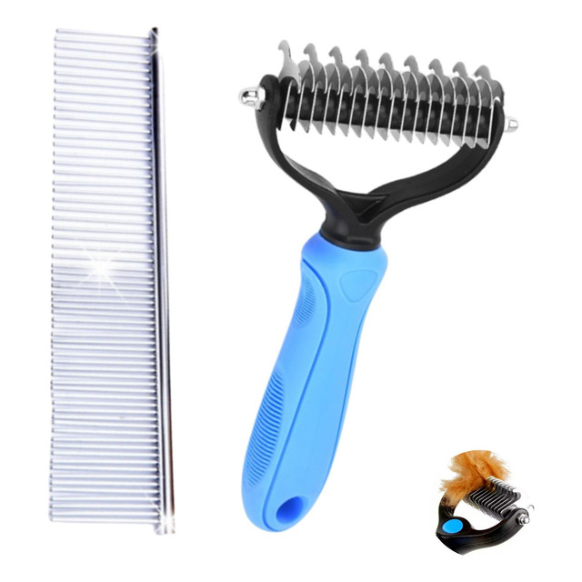 Kit Escova Desembolador Pelos Pet Rake E Pente Aço Petshop Kit Escova Desembolador Pelos Pet Rake E Pente Aço Petshop