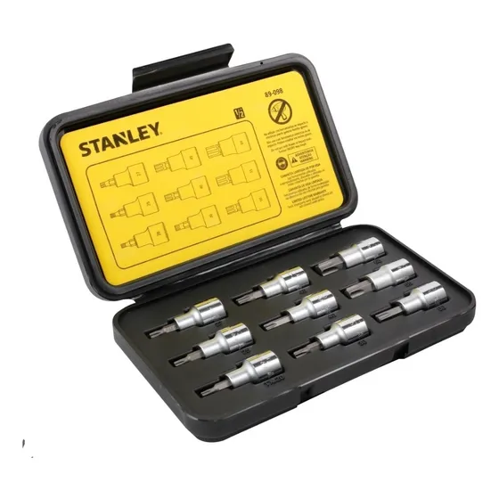 Dados Torx Macho 1/2 Juego 9pzas T20 A T60 Stanley Original 