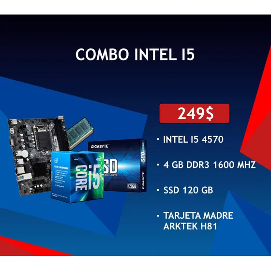 Combo Intel I5 4570+t. Madre Artek H81+4 Gb Ram 1600mhz+ Ssd
