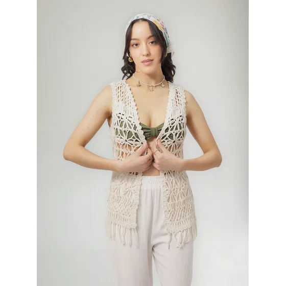 Chaleco Mujer Tejido Crochet Importado I Am