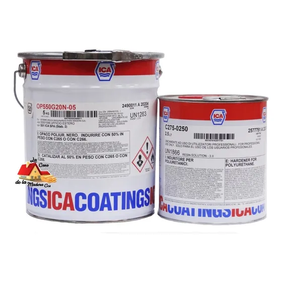 Poliuretano De Acabado Italiano Ica Negro Satinado 7.5litro
