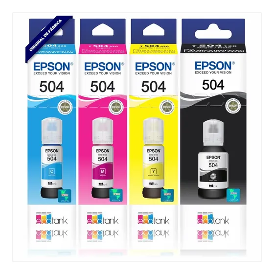 Kit Tinta Original Epson L6161 L4150 L4160 L6191 L6171 T504 