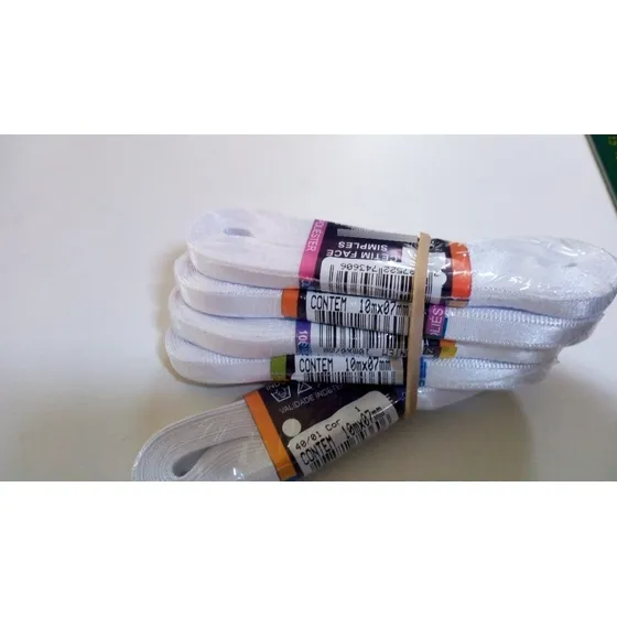 Fita Cetim Face Simples Najar Nº 1 10mx7mm Kit C/5 Unidade
