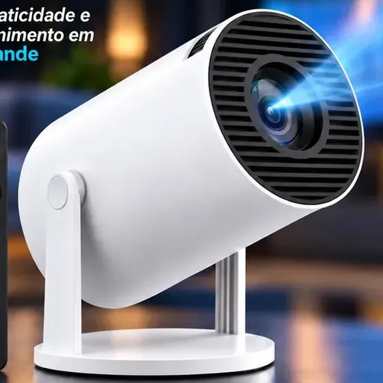 Projetor Portátil HY300 Mini 4K Compatível Android 11 Wi-Fi 5G Bluetooth Smart Portátil Rotação 180°