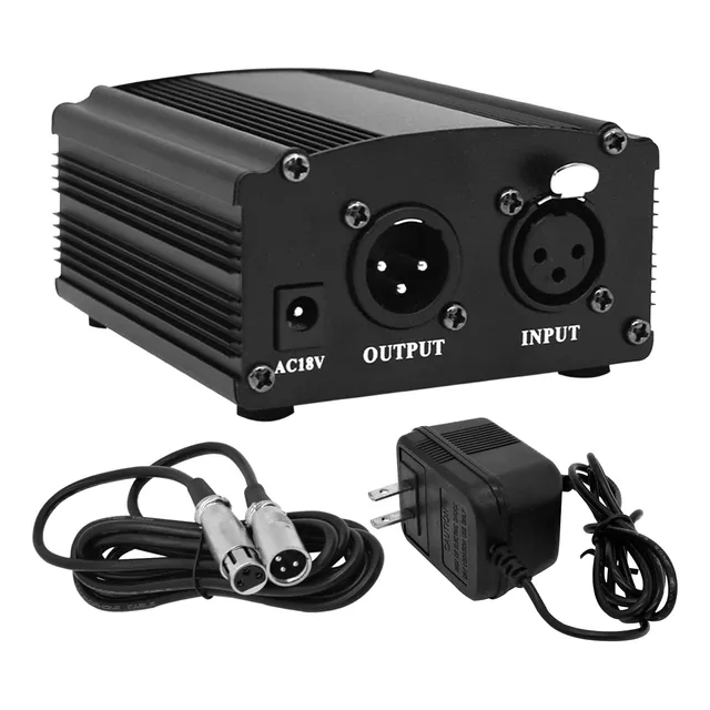 Fuente Phantom 48v 1canal  Cable Microfono 3pines