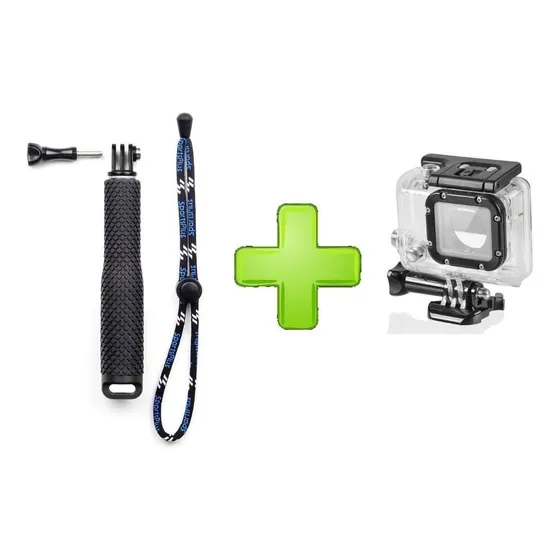 Monopodo + Carcasa Sumergible Gopro  5 6 7 Hero 2018