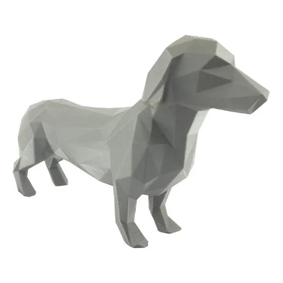 Salsicha Cachorro Geométrico Decoração 3d 10 Cm - Cinza