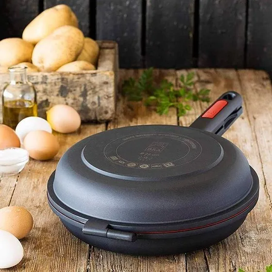 Sartén Doble P Tortillas Bra Inducción Antiadherente 20 Cm Color Negro