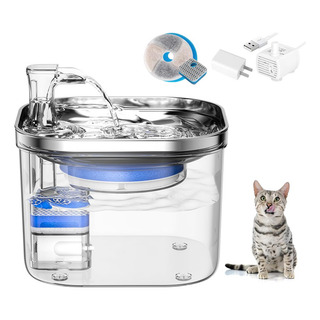 Fuente De Agua Para Gato Y Perro 2l Con Filtros Repuestos Fuente De Agua Para Gato Y Perro 2l Con Filtros Repuestos