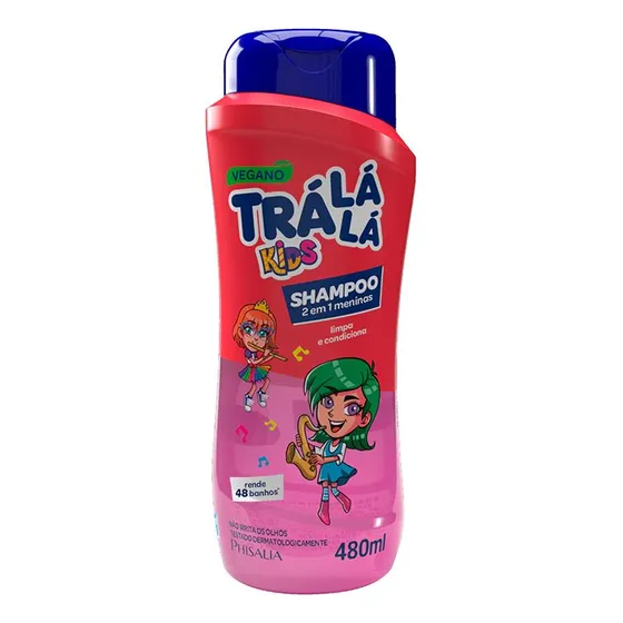 Shampoo 2 Em 1 Infantil Rosa Trá Lá Lá Kids