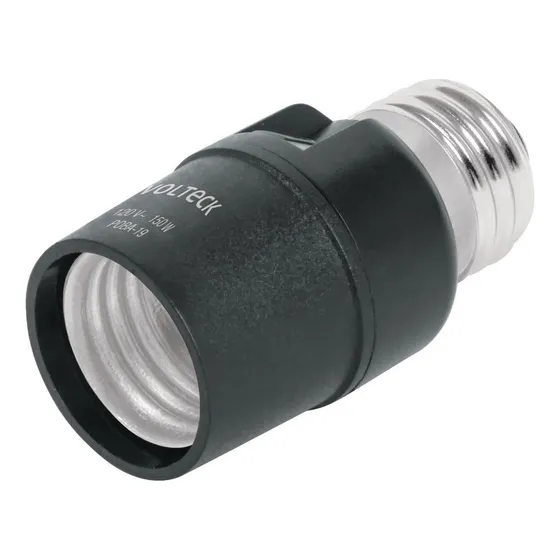 Portalámpara De Pvc Con Sensor De Luz, Volteck 46516 Color Negro