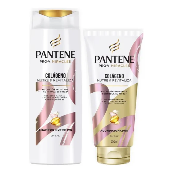 Shampoo + Acondicionador Pantene Colageno Nutre Y Revitaliza