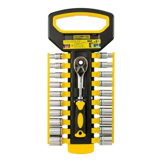 Juego Bocallaves 21pzas 1/4 Metri+pulgad Crossmaster 9944670
