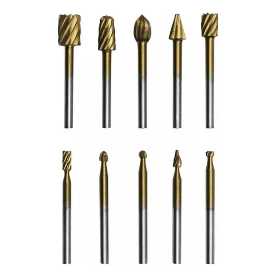 Kit 10 Fresas Puntas Tallar Pulir Grabar Dremel Madera Metal