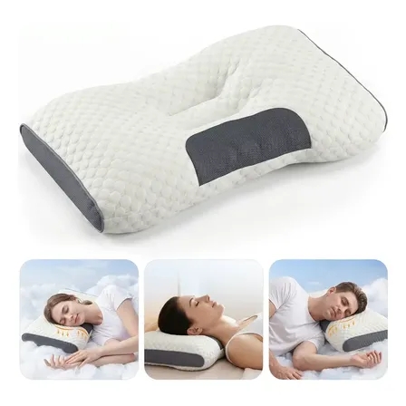 Travesseiro Ortopédico Viagem Ergonômico Cervical Bege