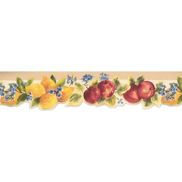 Ktdc Cenefa Papel Pintado Floral Limon Manzana In