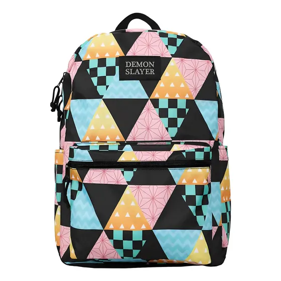 Demon Slayer Patterns Mochila Color Multicolor Diseño De La Tela Lisa