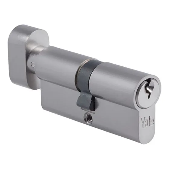 Cilindro Euro Yale 70 Mm Llave/perilla Color Gris
