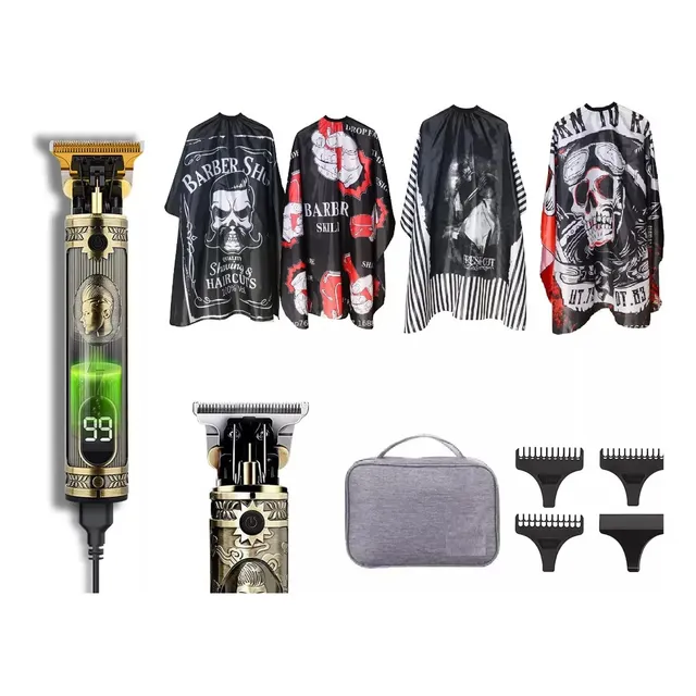 Maquina Corta Barba Y Pelo Para Barberia Con Accesorios