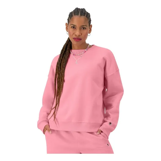 Champion Sudadera Powerblend Logo  C  Manga Izquierda Rosa