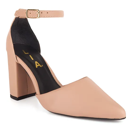 Scarpin Feminino Bico Fino Salto Alto Grosso Moda Confort