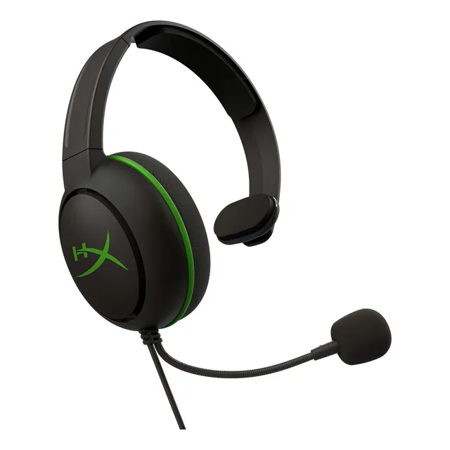 AURICULAR GAMER HYPERX CLOUDX CHAT NEGRO Y VERDE CON MICRÓFONO CABLEADO