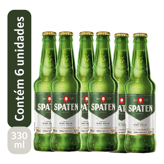 Cerveja Spaten Puro Malte Long Neck 330ml 6 Unidades Cerveja Spaten Puro Malte Long Neck 330ml 6 Unidades