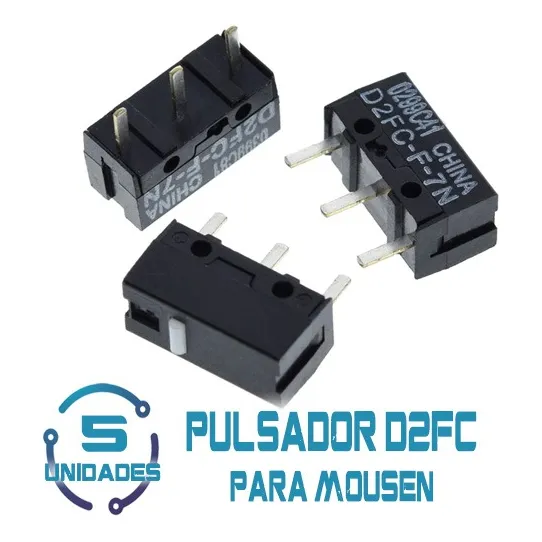 5 Unid Interruptor De Botón Pulsador D2fc Para Mouse 
